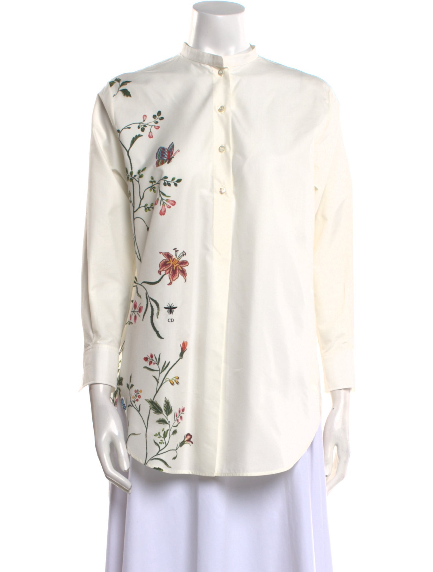 Christian Dior 2023 Floral Print Button-Up Top