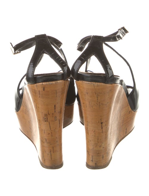 Christian Dior Patent Leather Bow Accents Sandals