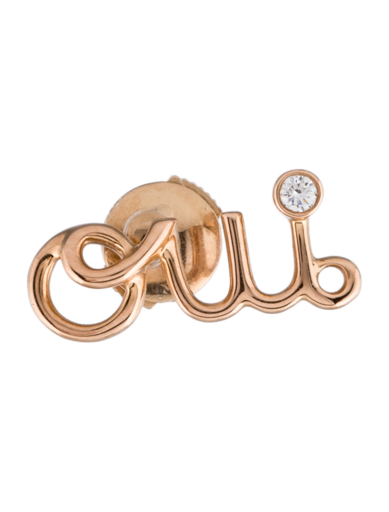 Christian Dior 18K Diamond Dioramour Single Stud Earring