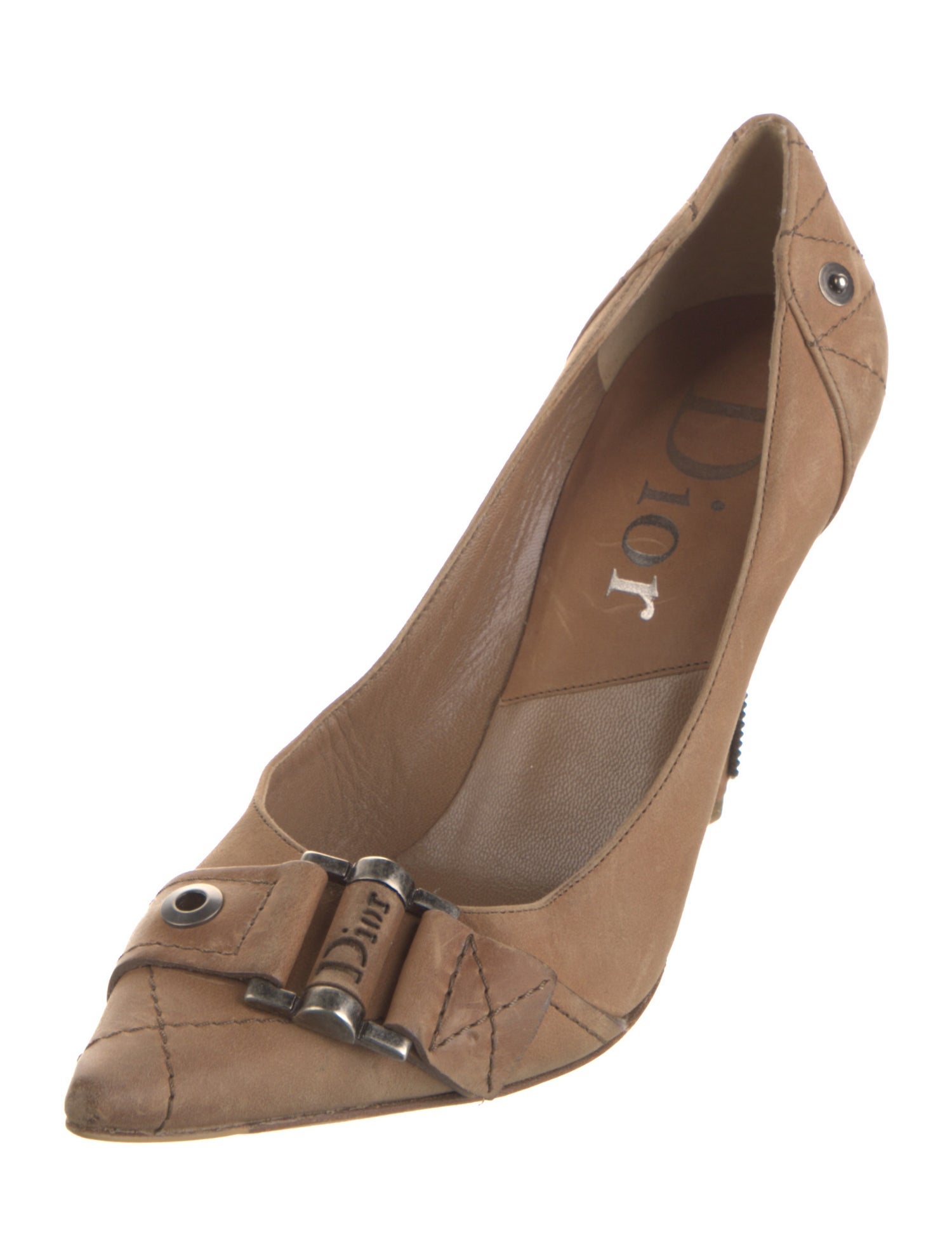 Christian Dior Cannage Pattern Suede Pumps