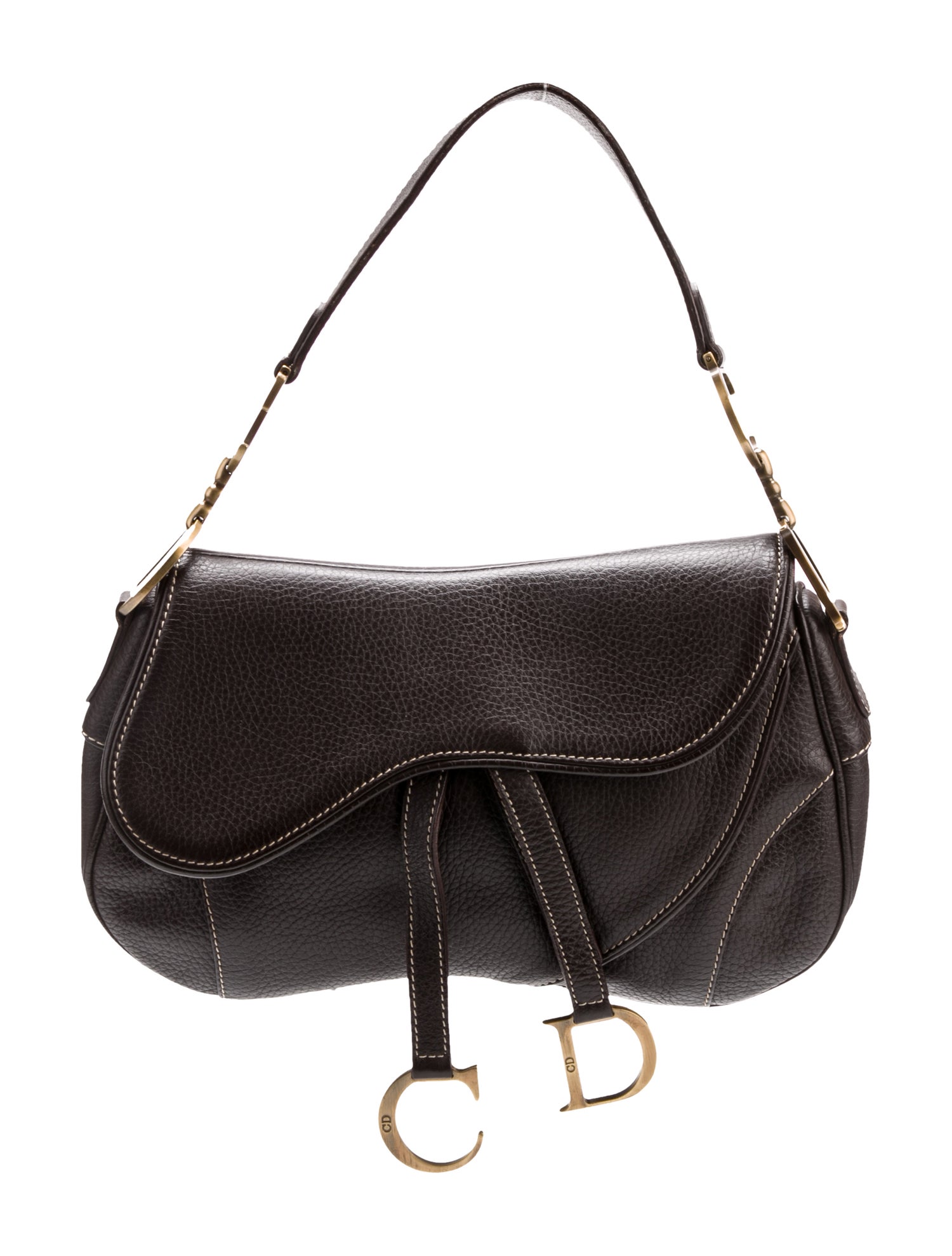 Christian Dior Leather Vintage Double Saddle