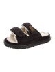 Christian Dior Suede Fur Trim Slides