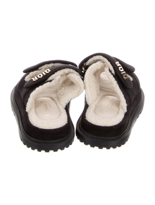 Christian Dior Suede Fur Trim Slides
