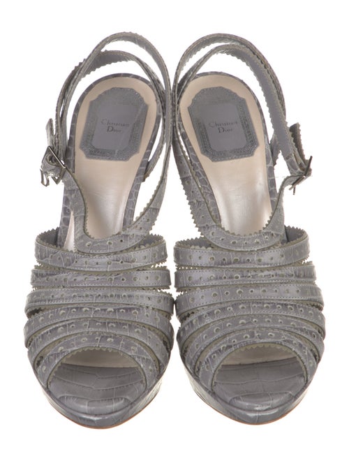 Christian Dior Embossed Leather Slingback Sandals