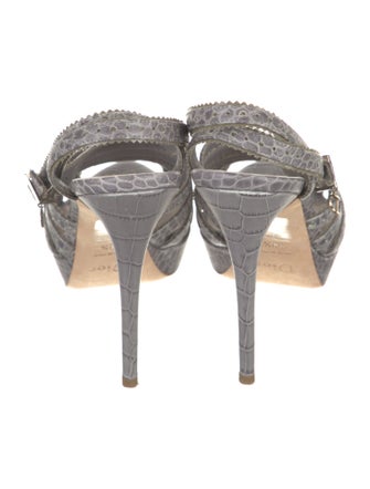 Christian Dior Embossed Leather Slingback Sandals