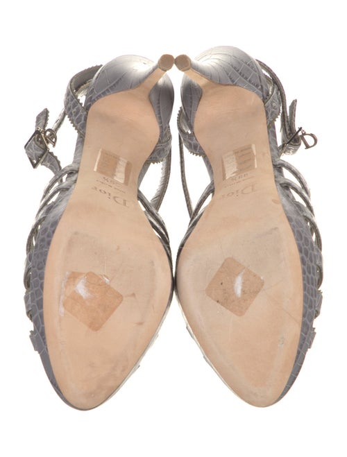 Christian Dior Embossed Leather Slingback Sandals