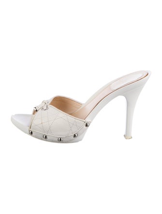 Christian Dior Cannage Pattern Leather Slides