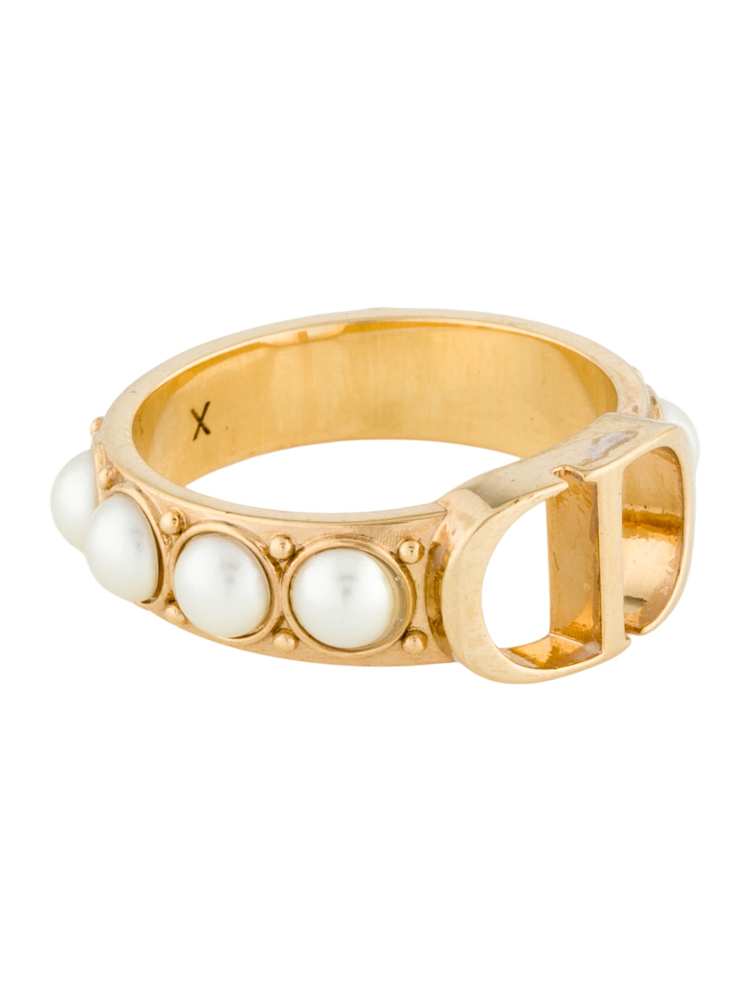 Christian Dior Faux Pearl 30 Montaigne Ring