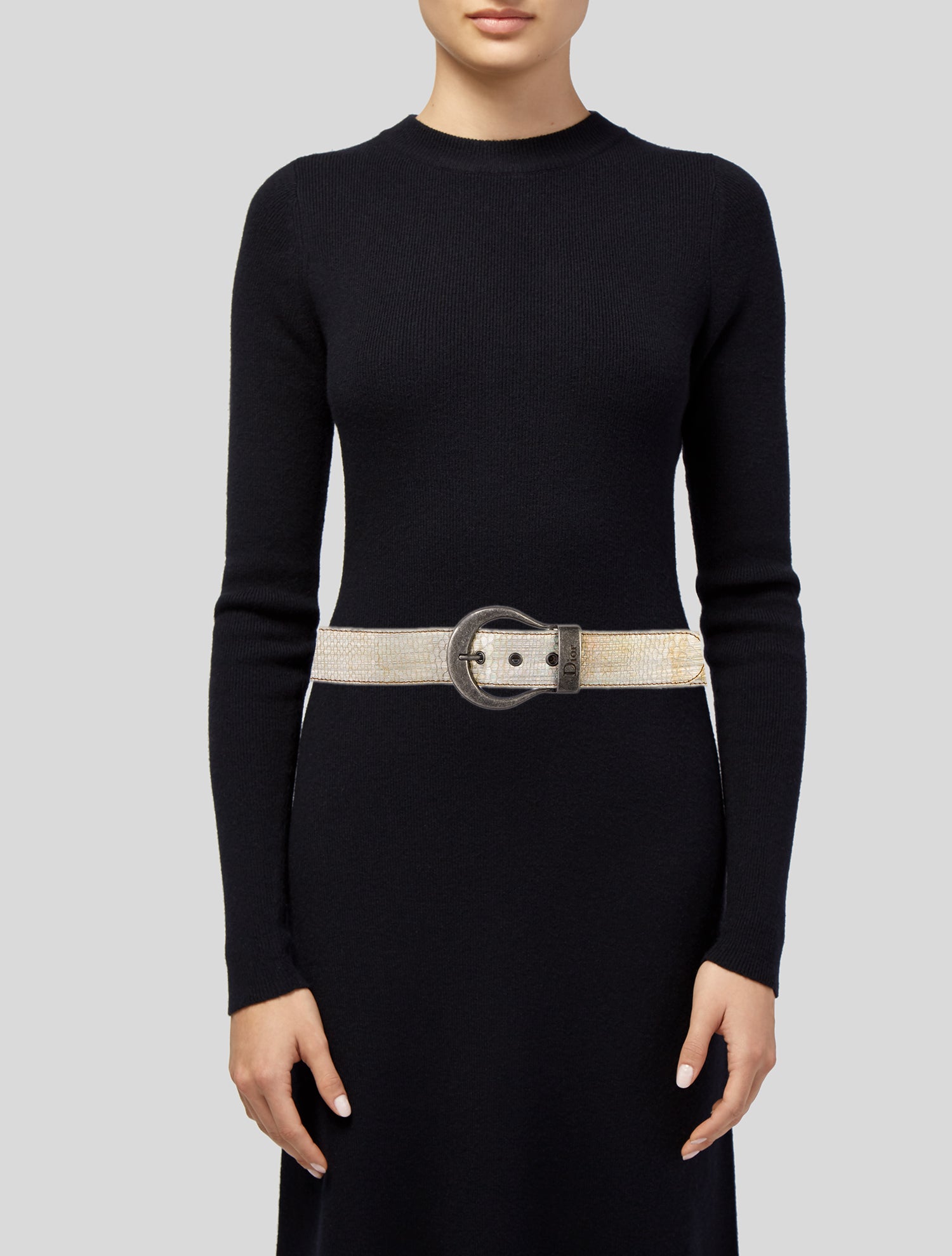 Christian Dior Vintage Embossed Leather Belt