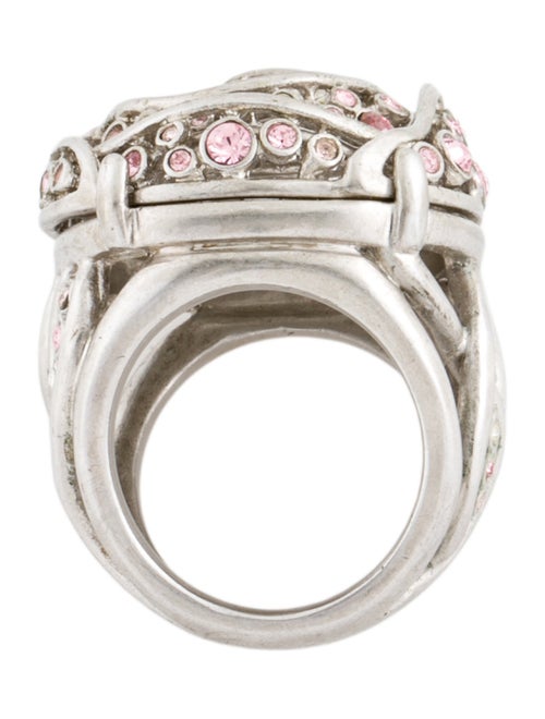 Christian Dior Crystal Flower Rose Cocktail Ring