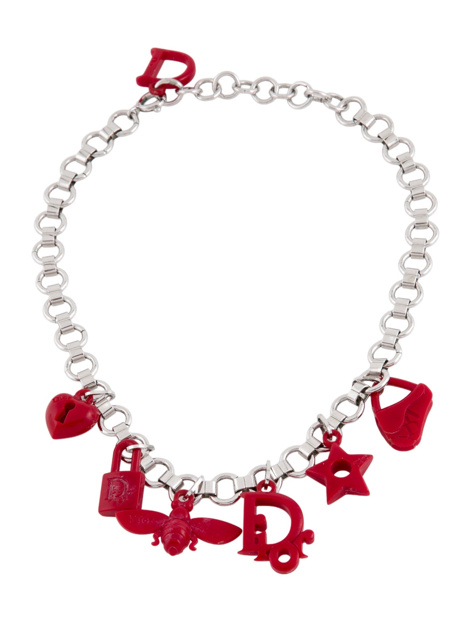 Christian Dior Resin Charm Station Necklace