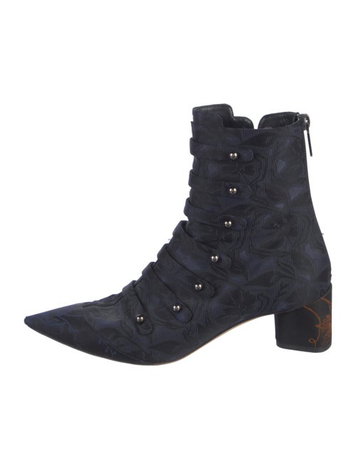Christian Dior Printed Embroidered Accent Combat Boots
