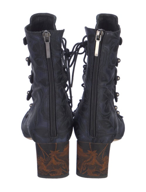 Christian Dior Printed Embroidered Accent Combat Boots
