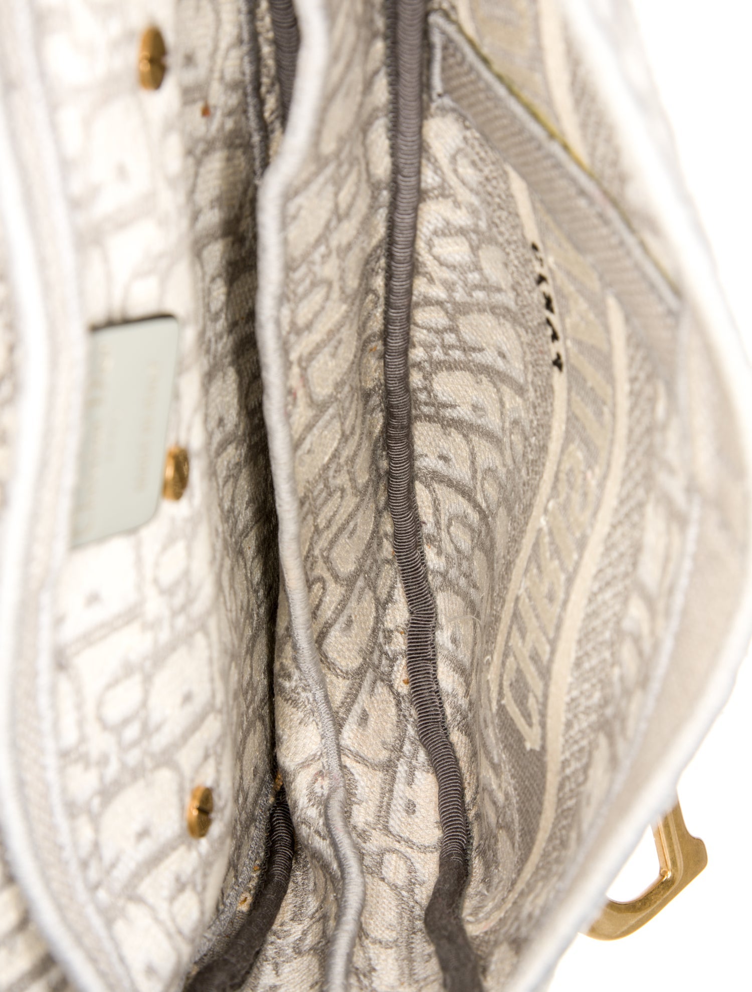 Christian Dior Canvas Oblique Saddle - Grey Shoulder Bags
