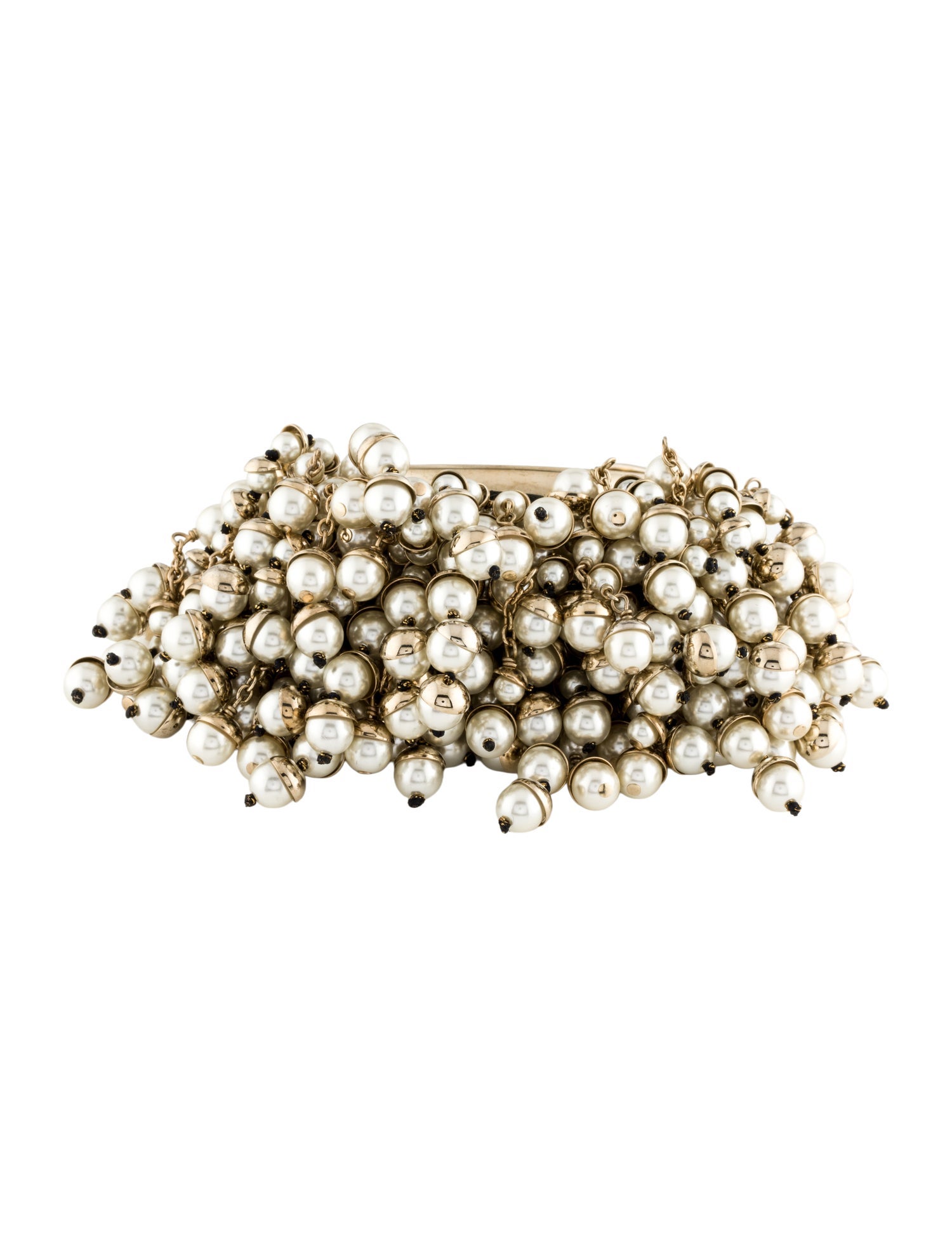 Christian Dior Faux Pearl Mise En Dior Cuff Bracelet