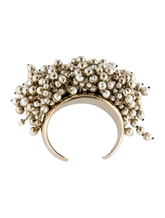 Christian Dior Faux Pearl Mise En Dior Cuff Bracelet
