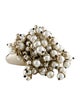 Christian Dior Faux Pearl Mise En Dior Cocktail Ring