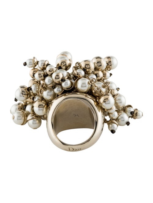 Christian Dior Faux Pearl Mise En Dior Cocktail Ring