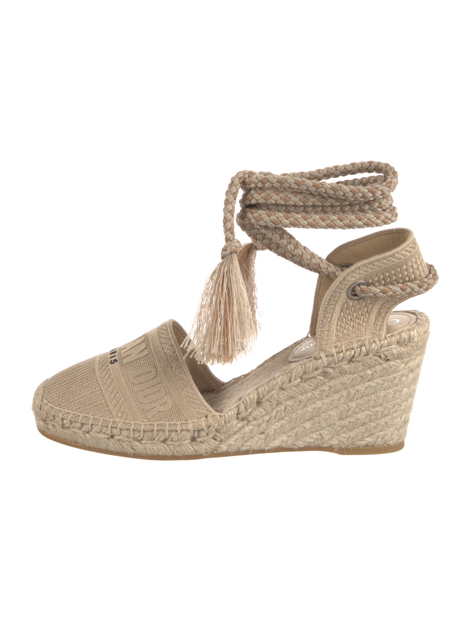 Christian Dior Canvas Tassel Accents Espadrilles