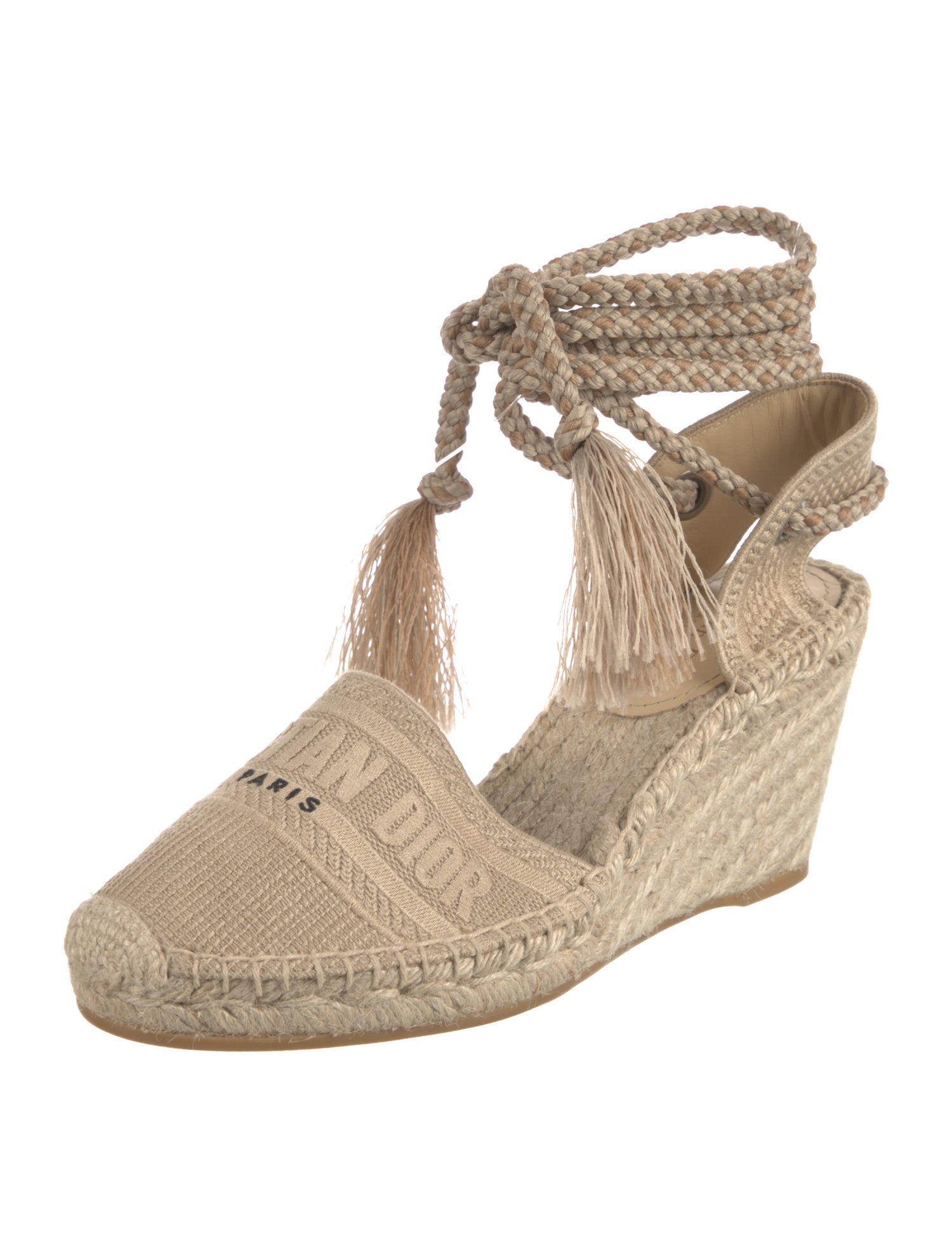 Christian Dior Canvas Tassel Accents Espadrilles