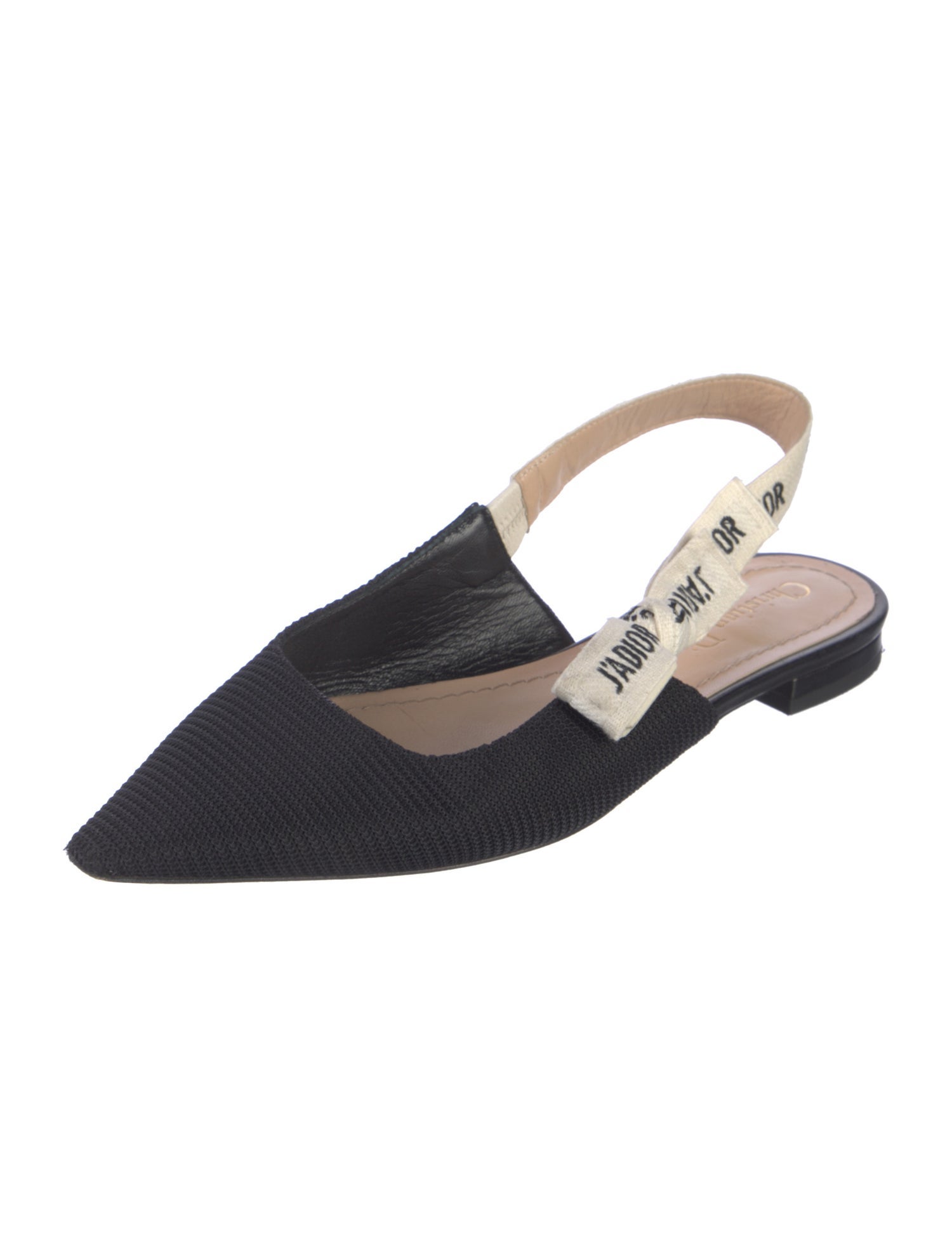 Christian Dior Printed Bow Accents Slingback Flats