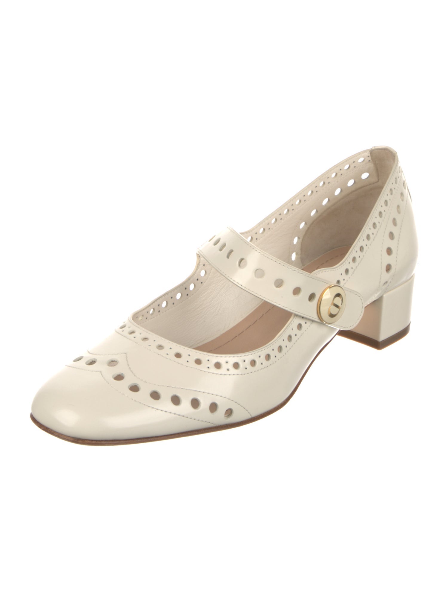 Christian Dior Leather Cutout Accent Pumps