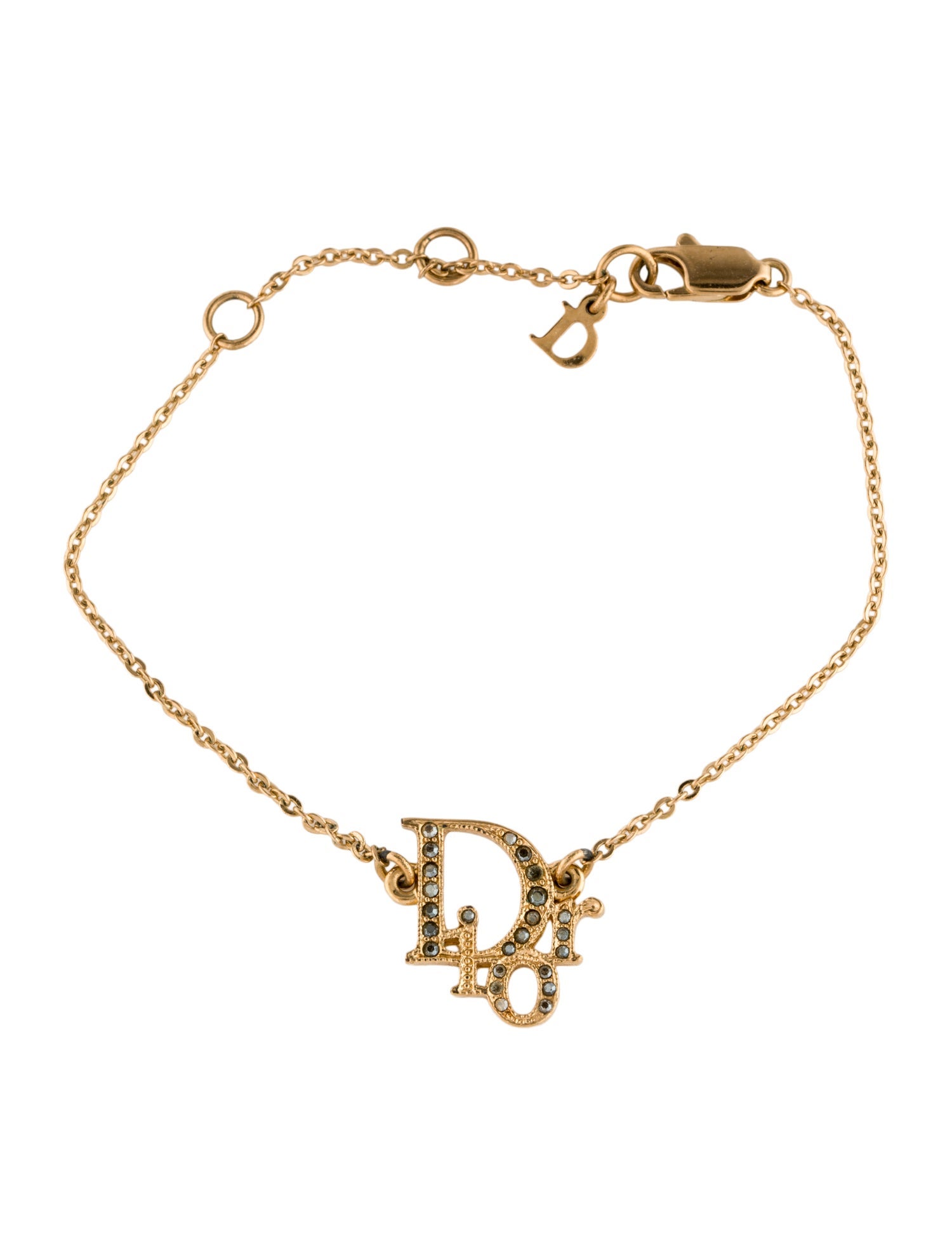 Christian Dior Crystal Logo Link Bracelet