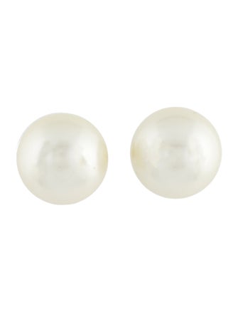 Christian Dior Faux Pearl Tribales Stud Earrings
