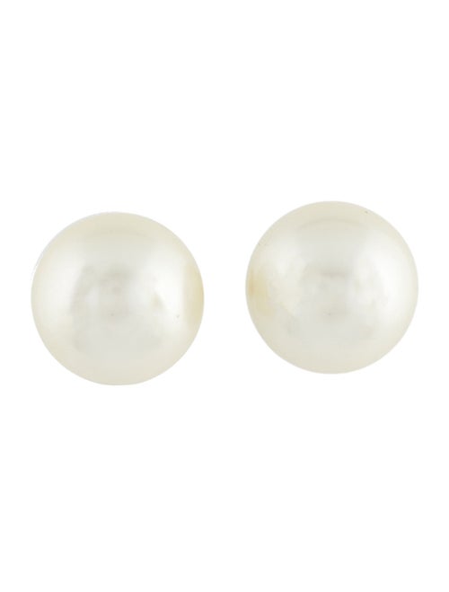 Christian Dior Faux Pearl Tribales Stud Earrings