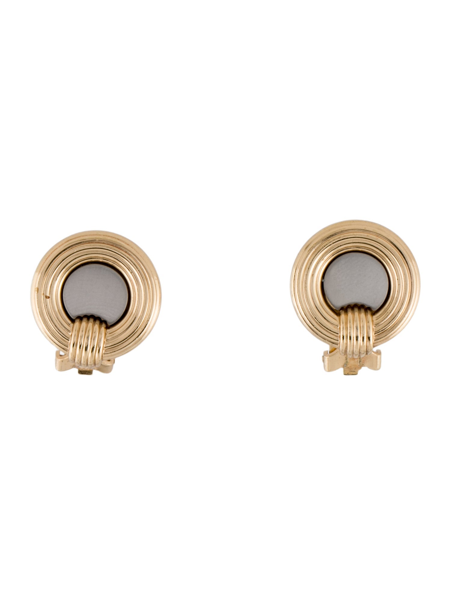 Christian Dior Vintage Two-Tone Clip-On Earrings