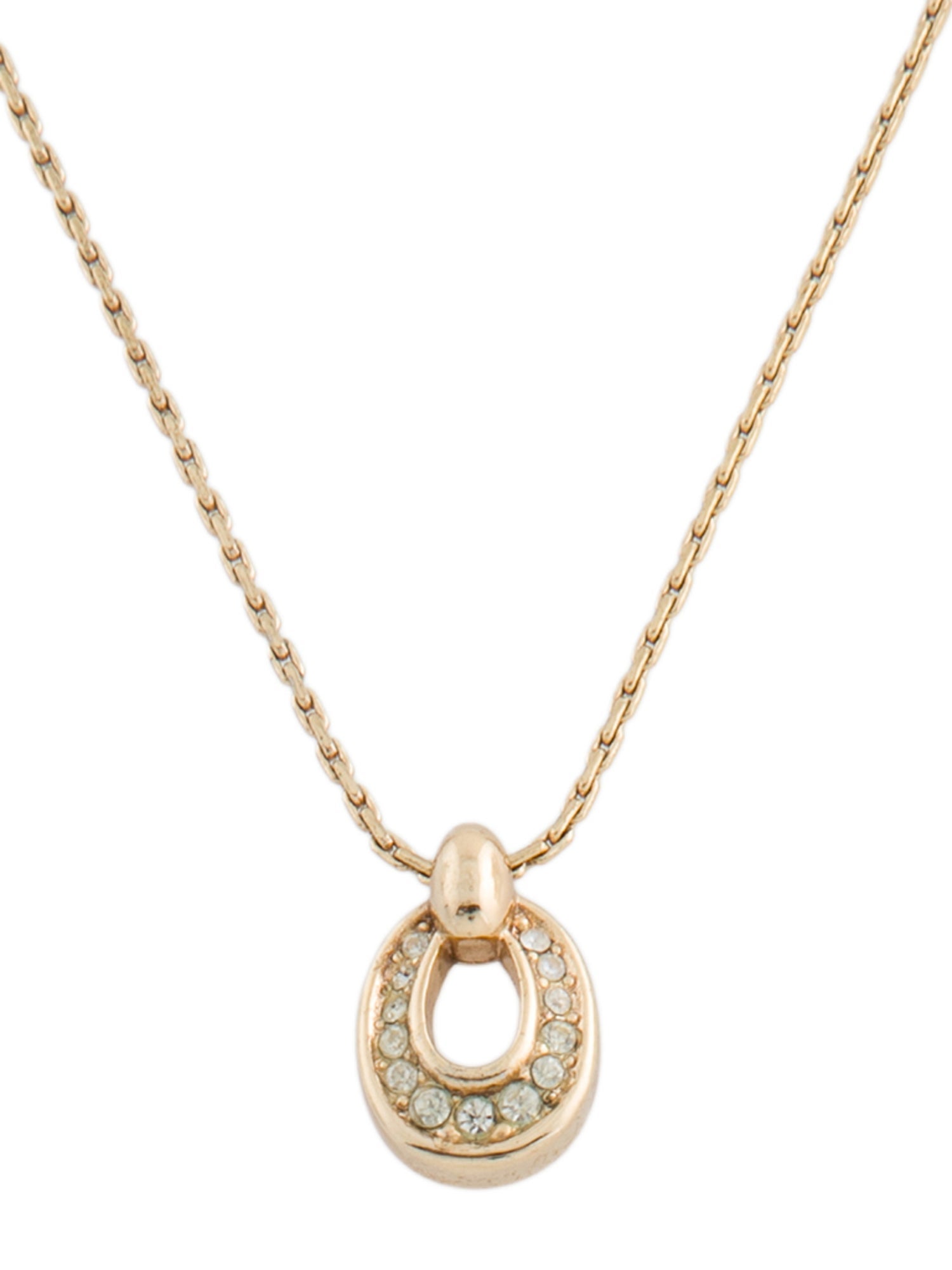 Christian Dior Vintage Crystal Pendant Necklace