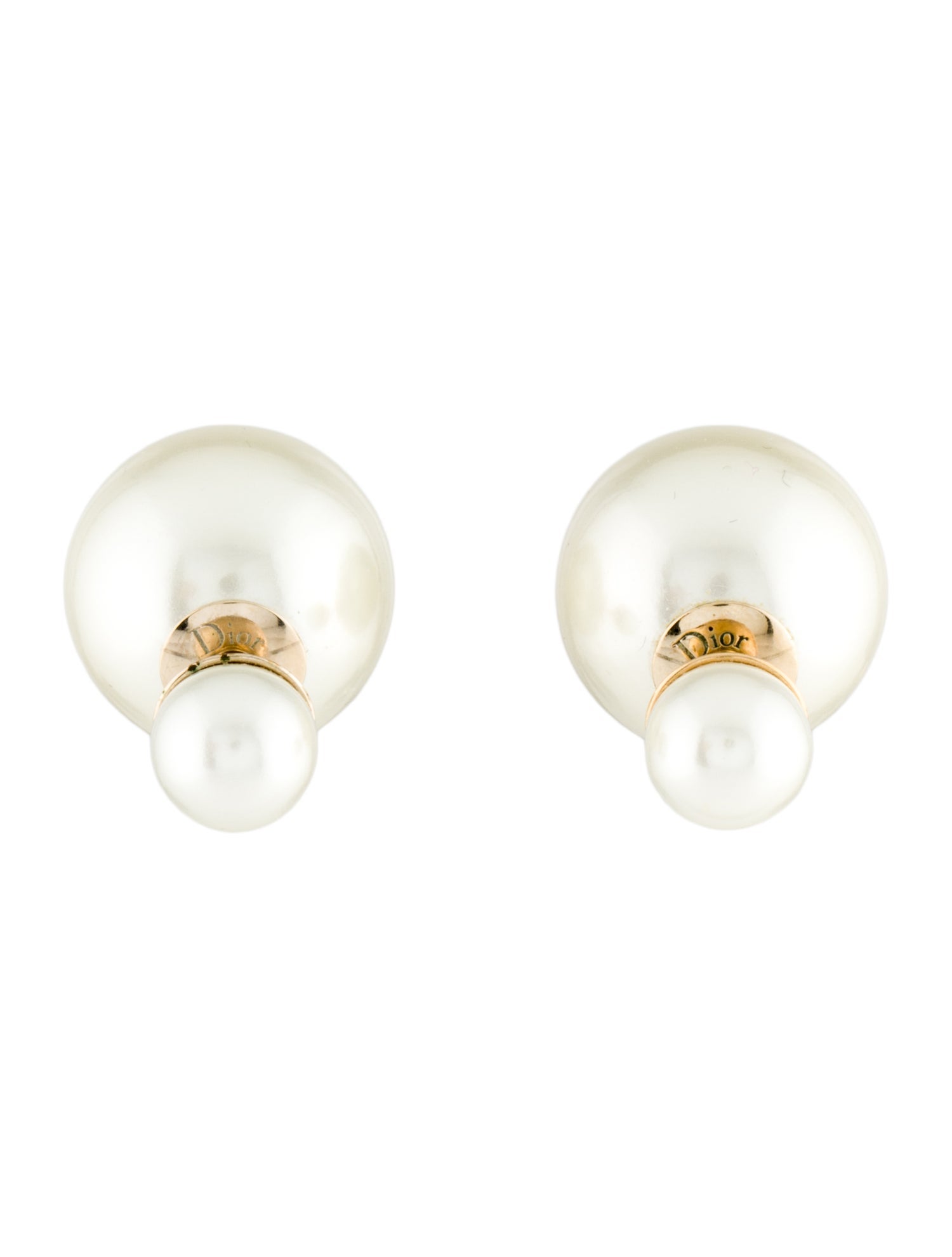 Christian Dior Faux Pearl Tribales Stud Earrings