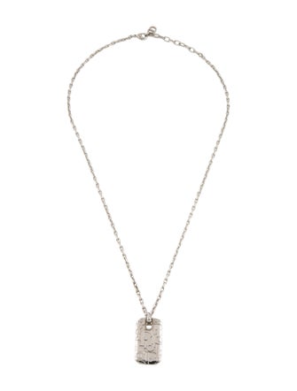 Christian Dior Oblique Plate Pendant Necklace