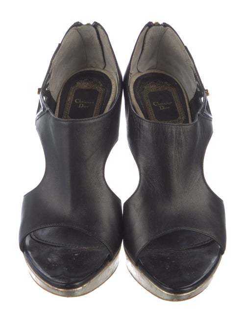 Christian Dior Leather Cutout Accent Slingback Sandals