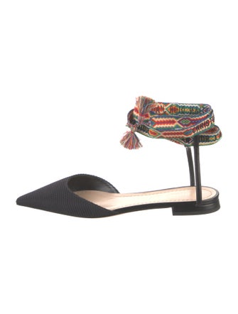 Christian Dior Printed Tassel Accents Mules