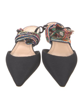 Christian Dior Printed Tassel Accents Mules