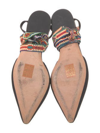 Christian Dior Printed Tassel Accents Mules