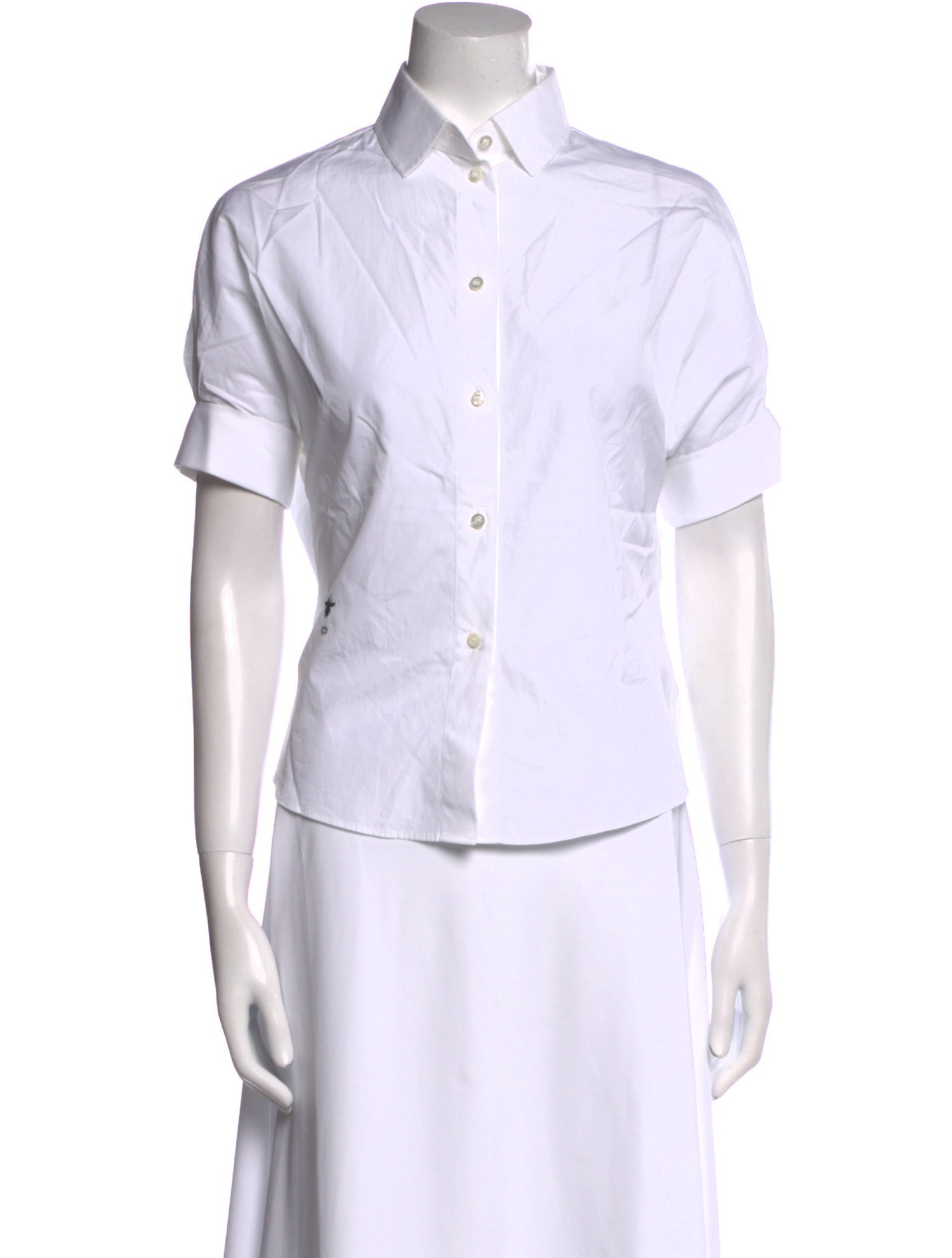 Christian Dior Short Sleeve Button-Up Top