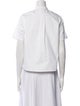 Christian Dior Mock Neck Short Sleeve Button-Up Top