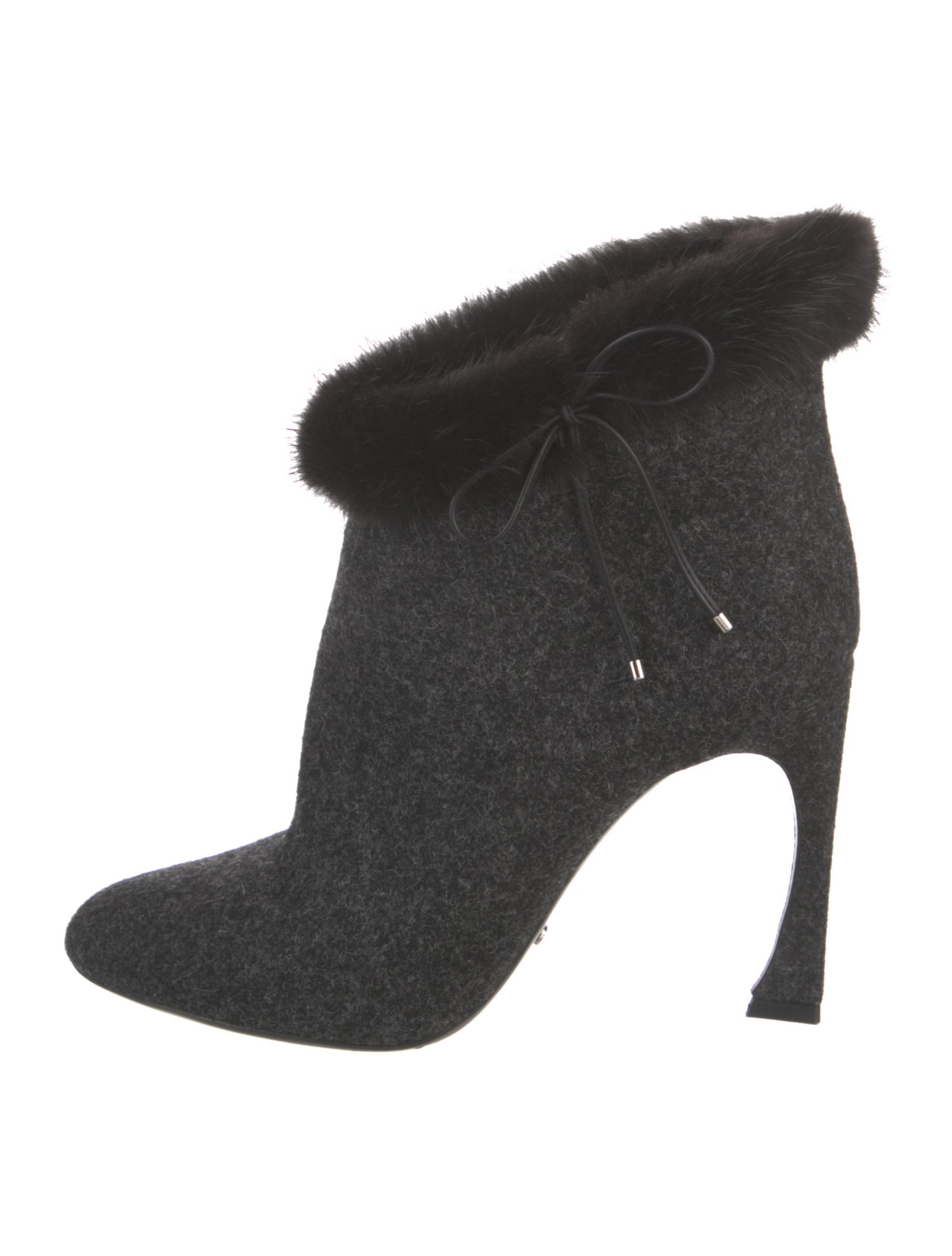 Christian Dior Wool Bow Accents Boots