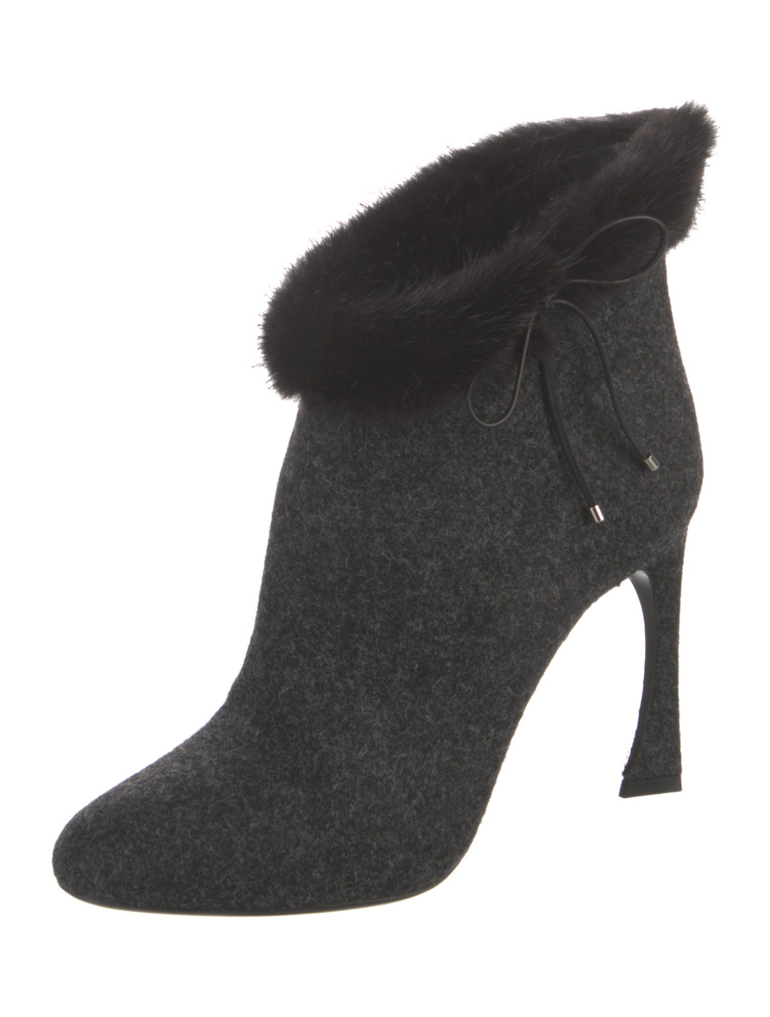 Christian Dior Wool Bow Accents Boots