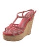 Christian Dior Suede Whipstitch Trim T-Strap Sandals