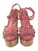 Christian Dior Suede Whipstitch Trim T-Strap Sandals