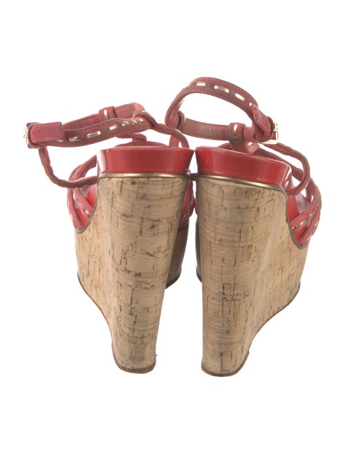 Christian Dior Suede Whipstitch Trim T-Strap Sandals