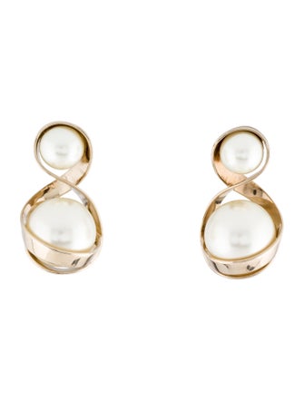 Christian Dior Faux Pearl Drop Earrings