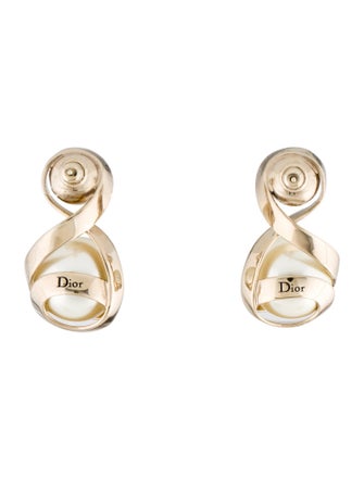 Christian Dior Faux Pearl Drop Earrings
