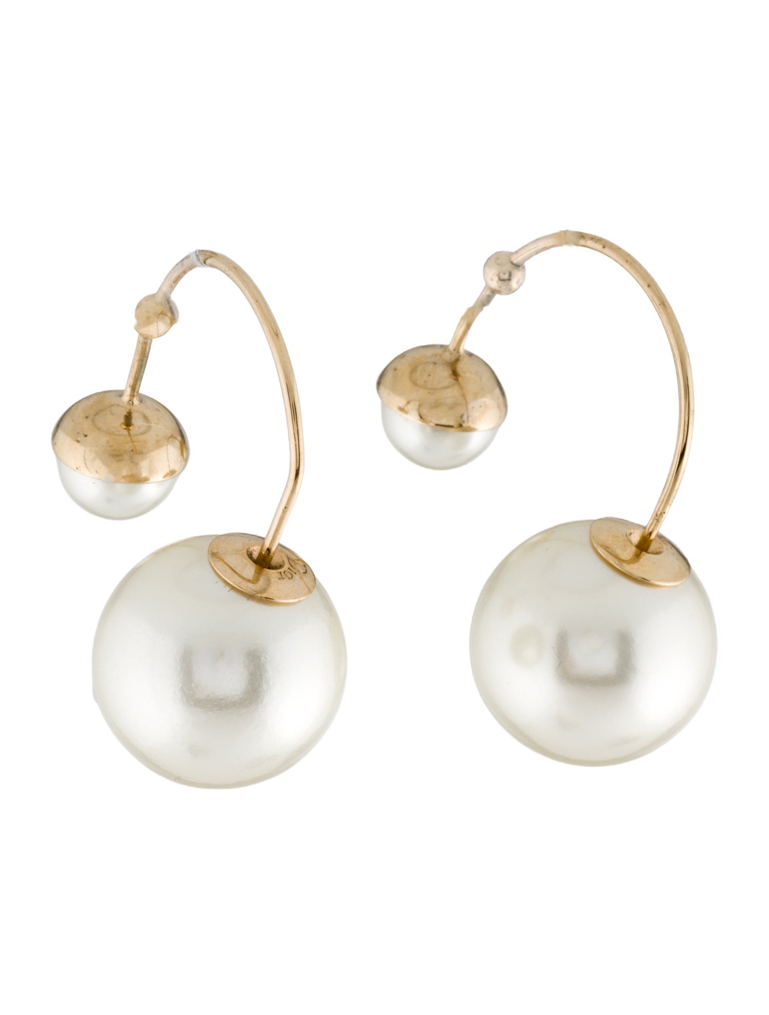 Christian Dior Faux Pearl Ultradior Half Hoop Earrings