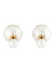 Christian Dior Faux Pearl Tribales Stud Earrings