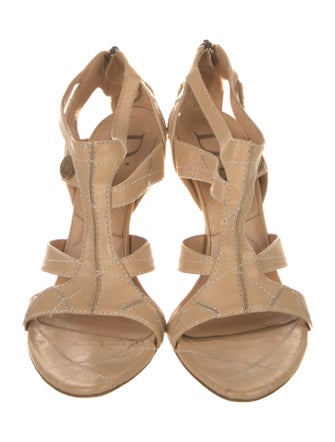 Christian Dior Leather Cutout Accent Gladiator Sandals