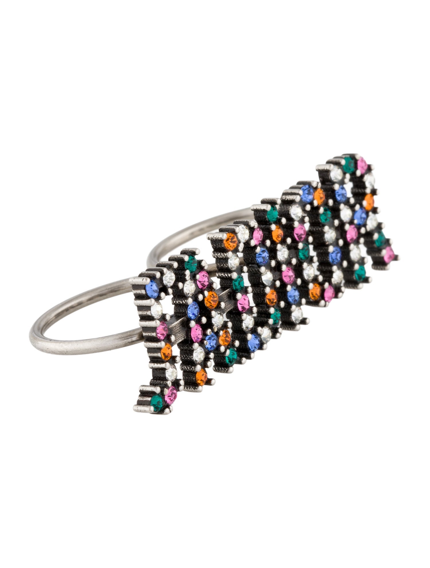 Christian Dior Crystal J'Adior Double Finger Ring